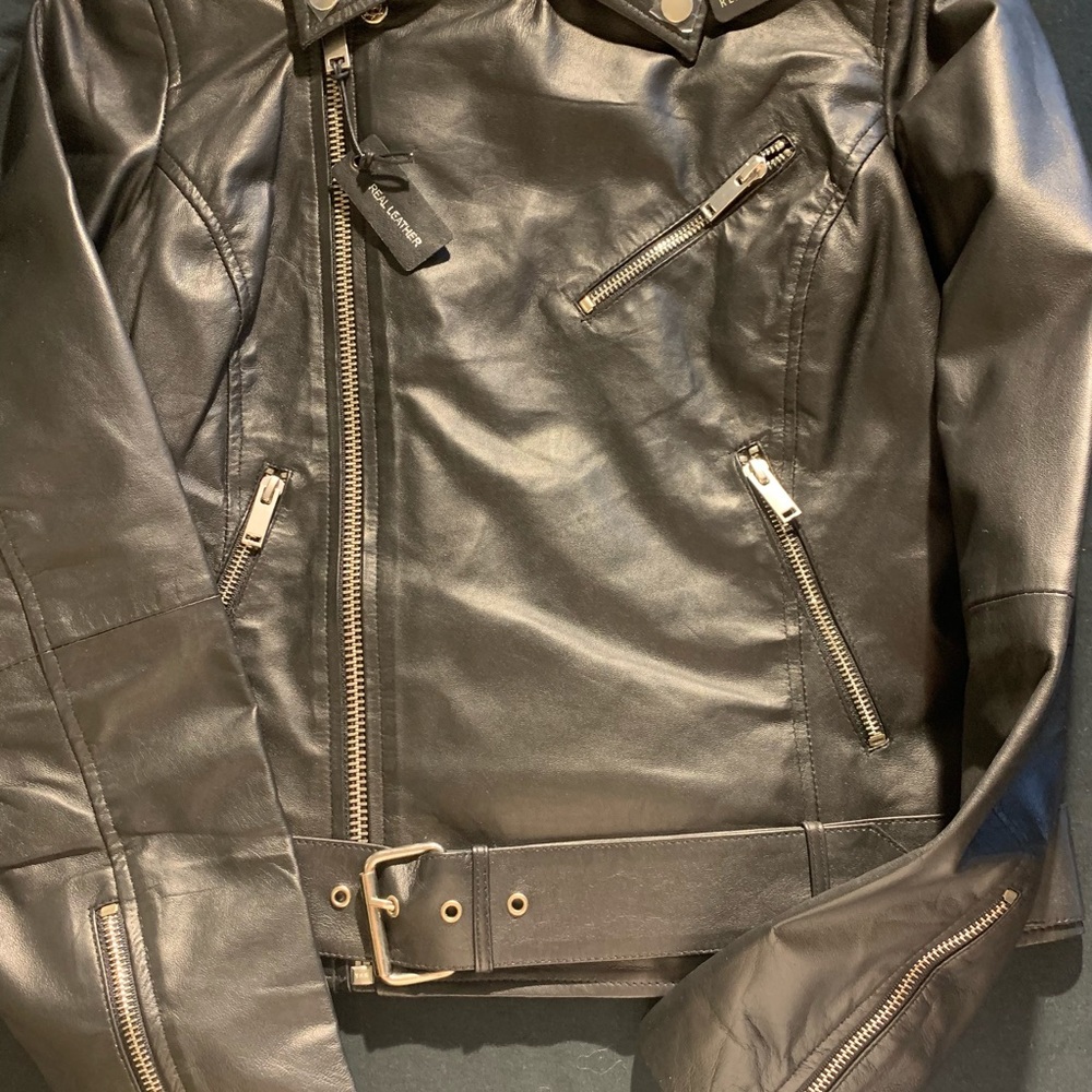 Barney New York Leather Motorcycle Jacket